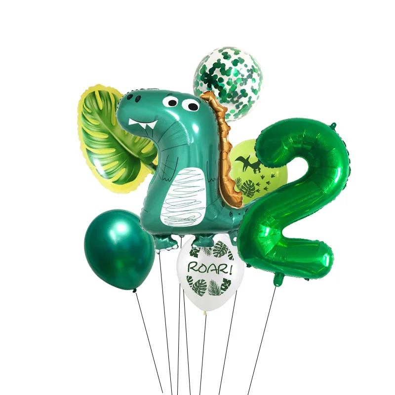 Новый динозавр день рождения вечерние украшения воздушный шар 32 дюймов зеленый