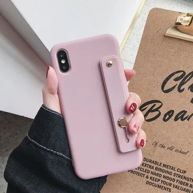 T3 Чехол-держатель для телефона ярких цветов для iphone 7, чехол для iphone 11 X XS max XR 6 6s 7 8 plus, цветной мягкий чехол на запястье из ТПУ - Цвет: T3