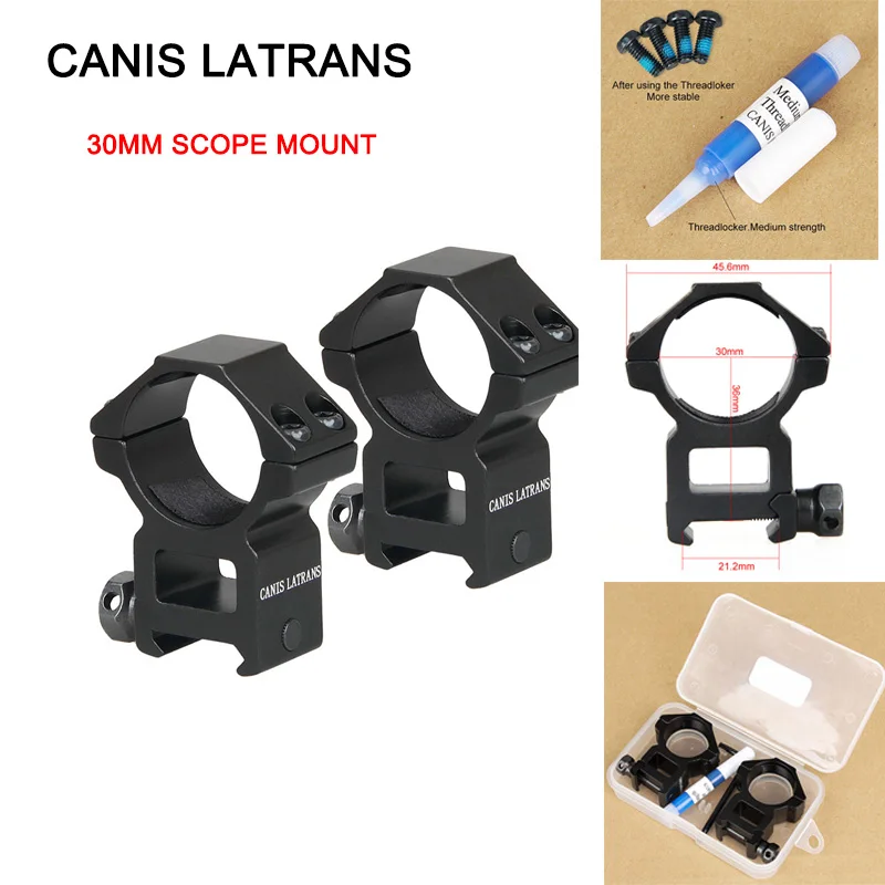 Canis Latrans Weaver Rail Scope Mount средний профиль 30 мм кольца подходит для 21 (набор из 2) gs24