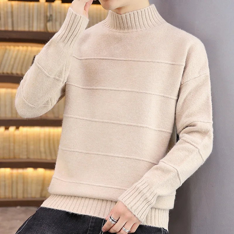 

2021 Winter Thick Warm Turtleneck Cashmere Sweater Men Top Quality Warm Pull Homme Fashion Mens Christmas Sweaters And Pullovers