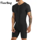 Мужские с высоким верхом из джерсовой ткани детский комбинезон борьба танцев гимнастическое леопардовое трико сплошной передняя молния боди