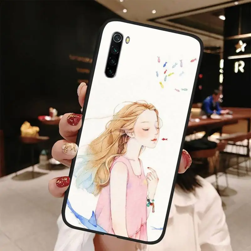 

Beautiful girl Case Coque Fundas Etui for Xiaomi note max mi 7 8 9se Redmi 7 7a 8 8t 9 10 pro lite Cases Cover