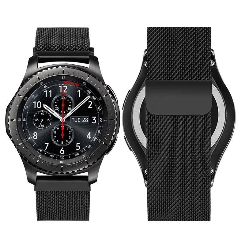 Black HOCO Миланская петля с магнитным замком для часов samsung gear S3 Classic/Frontier Galaxy Watch 46 мм, Смарт-часы, ремешок на запястье - Цвет ремешка: Black