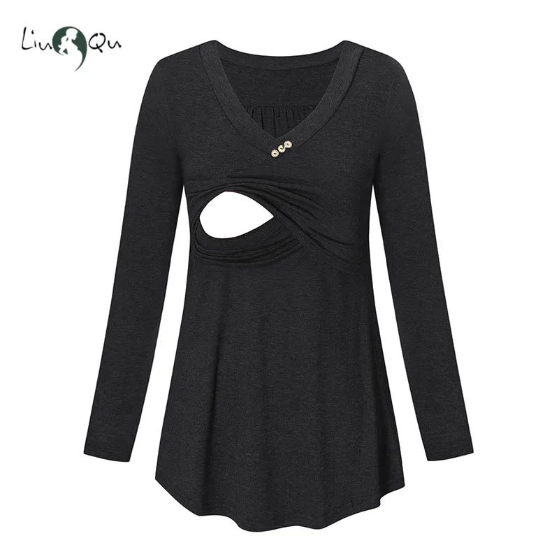 Одежда для беременных рубашка топы кормящих блузки с v образным вырезом женская