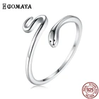 Женское серебряное кольцо GOMAYA, регулируемое кольцо с фианитом, ювелирные украшения на юбилей, 925 пробы, кольца в виде змейки