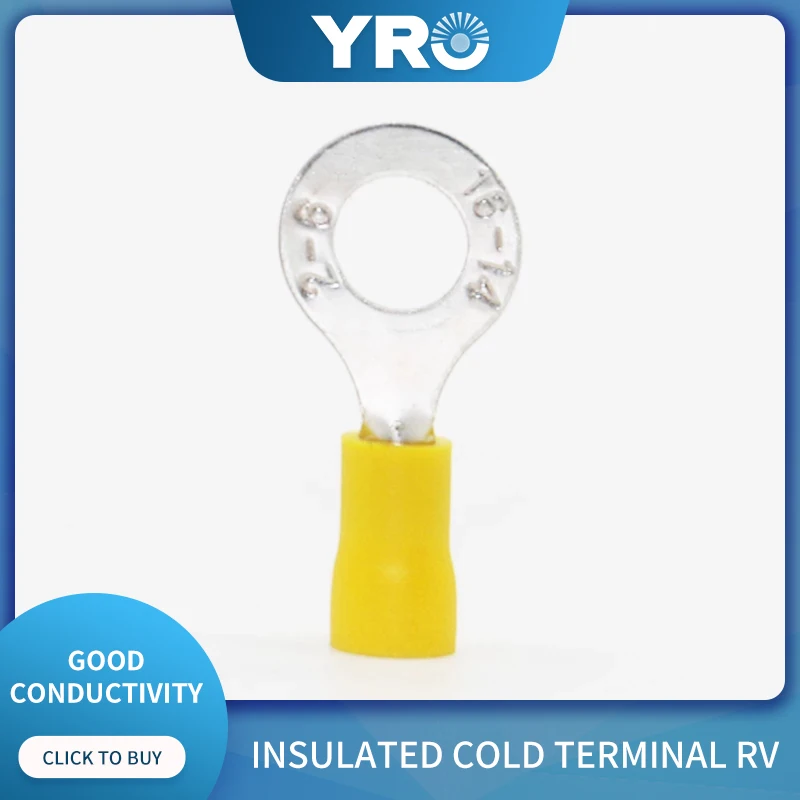 

1000PCS European style RV1.25-4 copper round cold-pressed terminal, pre-insulated nose, RVO type crimping lug lug