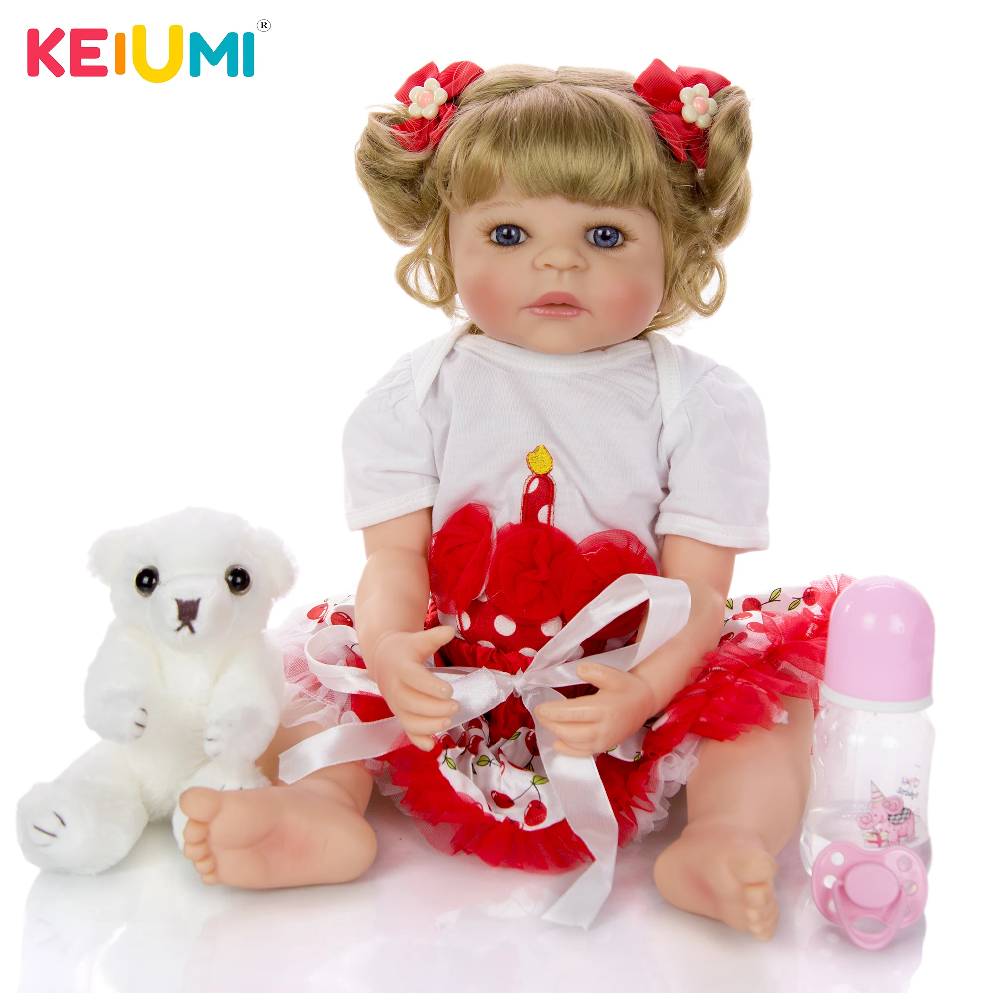 

55 cm Full Silicone Reborn Doll For Girl Realistic Toddler Alive Babies Doll Baby Bathe Toy Kids Birthday Children's Day Present