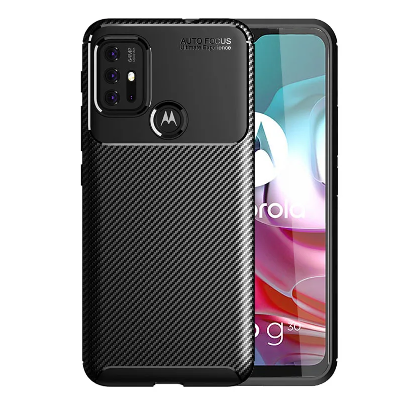 

For Cover Motorola Moto G30 Case For Moto G30 Capas Carbon Fiber Shockproof Soft TPU Bumper Back Case For Moto G30 Fundas 6.5"