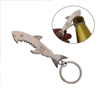 cute shark can opener beer bottle cap opener universal topless bottle opener key ring shark shape key holder keychain gift