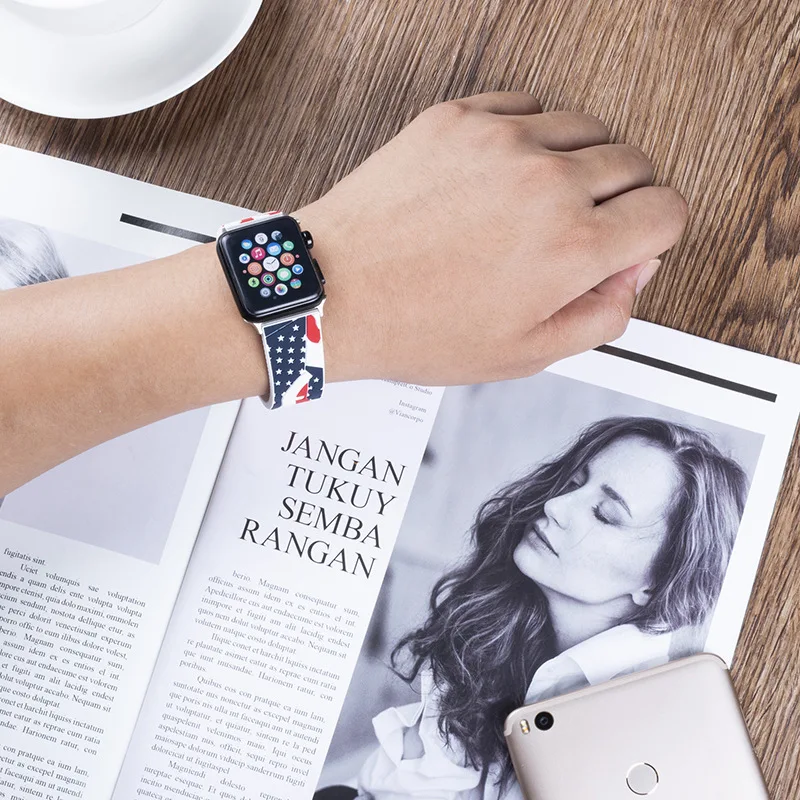 Силиконовый спортивный ремешок для Apple Watch 5 4 band 44 мм 40 correa iwatch series 3 2 1 42 мм/38