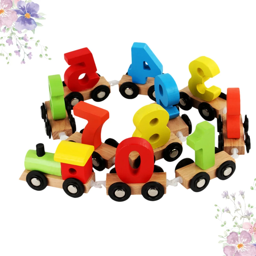 

1Pc Wooden Train Toy Educational Supply Early Learning Prop for Baby Students Children