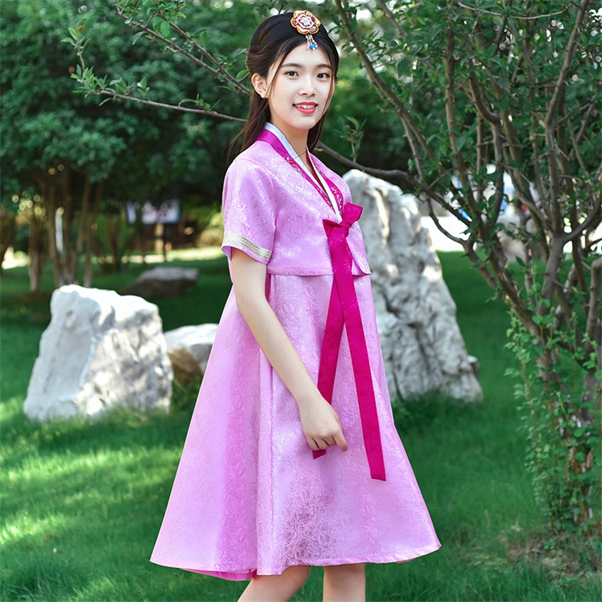 Женское платье ханбок традиционная корейская модная одежда с коротким рукавом