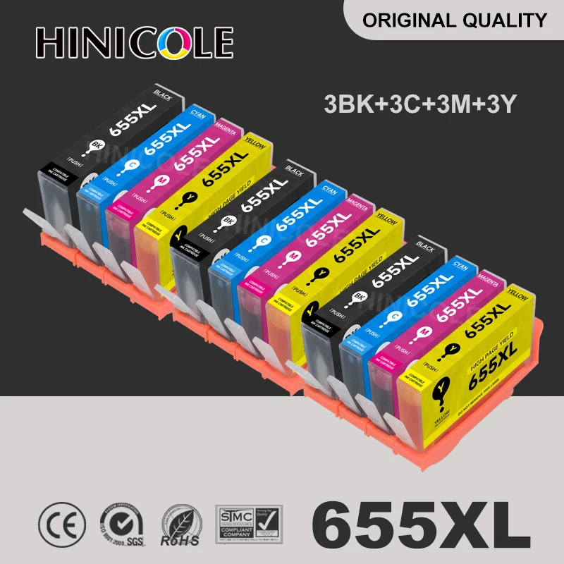 

HINICOLE Compatible Ink Cartridge Replacement for HP 655 for HP655 for HP deskjet 3525 5525 4615 4625 4525 6520 6525 6625