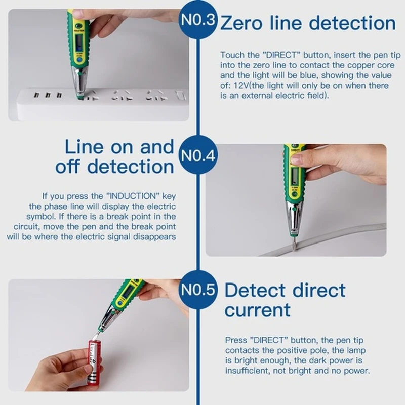 Ручка карандаш электрическая с цифровым дисплеем 3 цвета|Замыкатели| |