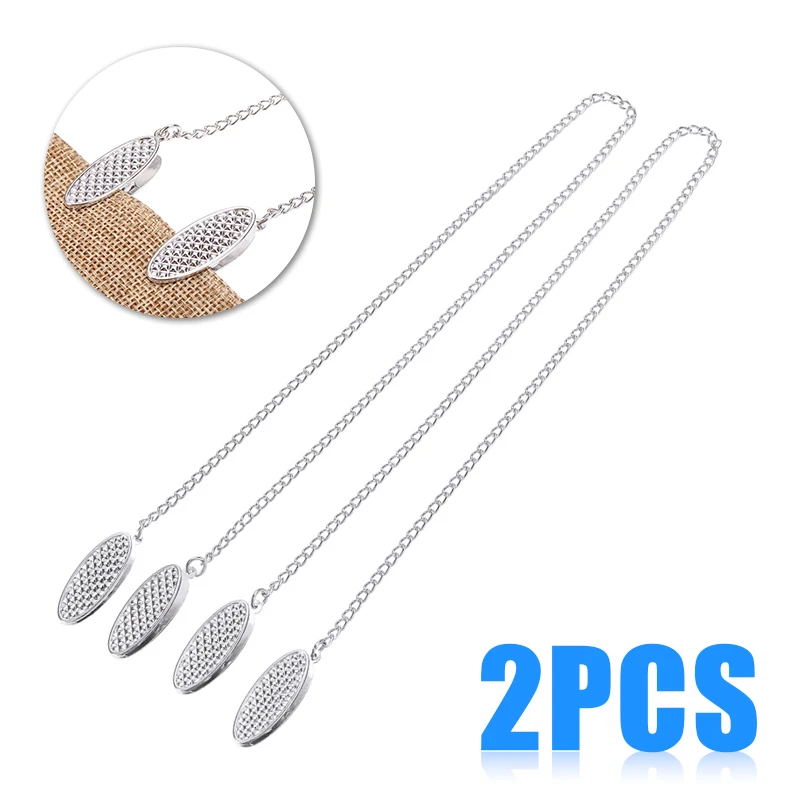 

2Pcs Napkin Chain Clips Protable Towel Metal Apron Clip Holders for Keeping Napkin Securely Placed Silver 48cm