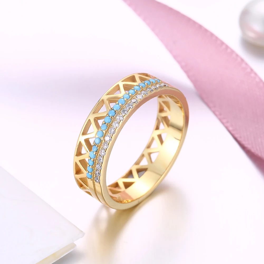 Женские обручальные кольца DOM из стерлингового серебра 925 пробы с бирюзой и