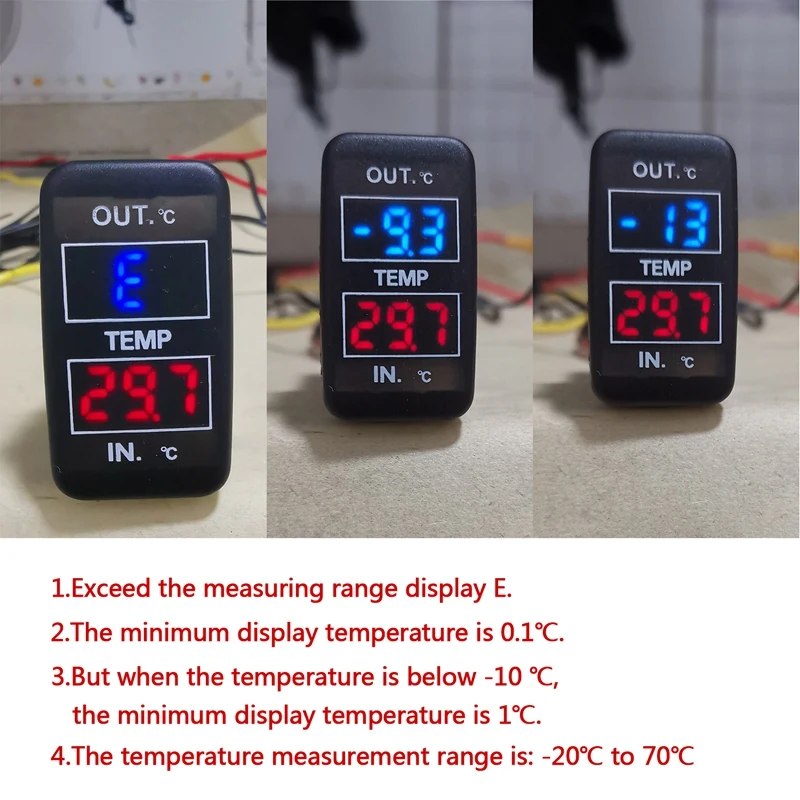 

Car Interior and Exterior Temperature Display Dual Temperature Sensor for Toyota Camry Corolla Yaris RAV4 Land Cruiser