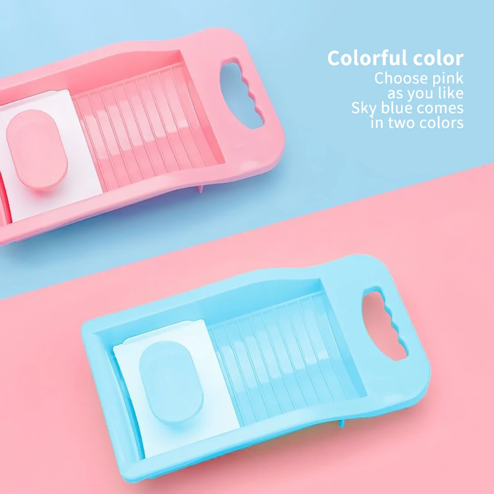 

Plastic Washtub With Washboard Thick Laundry Basin Wash Baby Underwear Plastic Laundry Basin Clothe Cleaning Tool