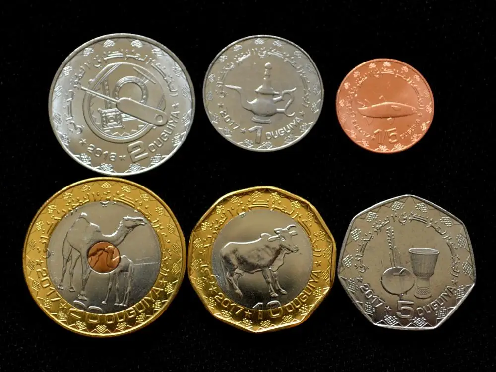 Набор из 6 монет Мавритании Африка Коллекция 100% настоящих оригинальных новое
