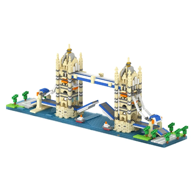 

YZ 056 World Famous Architecture Britain Tower Bridge 3D Model Mini Diamond Building Small Blocks Bricks Toy for Children no Box