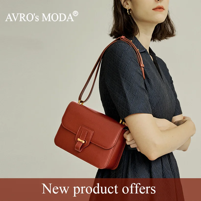 AVRO's MODA Brand Fashion Handbags For Women Genuine Leather Shoulder Bags Ladies Luxury Designer Crossbody Flap Square Tote Bag