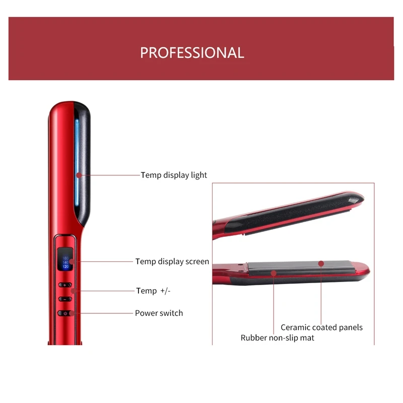 ЕС вилка ЖК дисплей электрический контроль температуры выпрямитель для волос