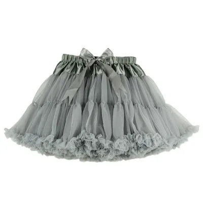 Silver Gray Женская однотонная фатиновая Юбка пышная юбка-пачка, юбки-пачки Праздничная юбка принцессы для девочек, фатиновая юбка для взрослых - Цвет: Silver Gray