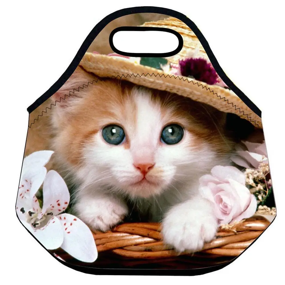 Сумка для ланча с фотографией домашних животных детский неопреновый ранец