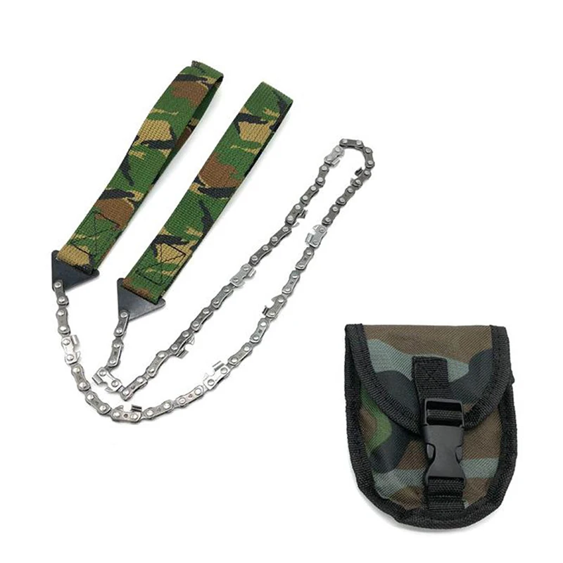 

Portable Survival Chain Saw Chainsaw Emergency Camping Pocket Hand Tool Pouch With Camouflage Pocket Bag Hand Saw Tools