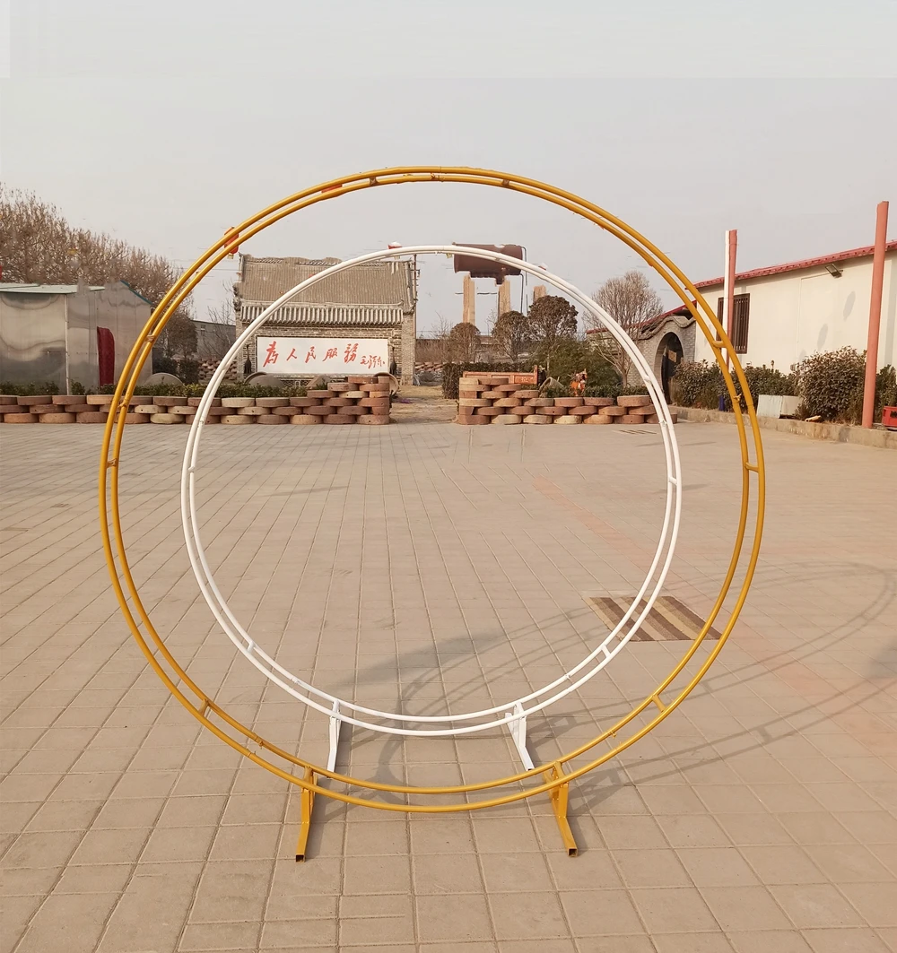 Открытый круг свадебная АРКА вечерние брак фон стенд Арка двойная круглое кольцо