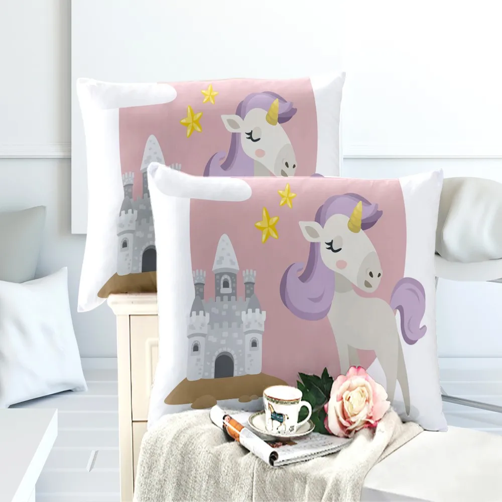

Animals Bedding Set Cartoon Unicorn Duvet Cover Set US AU RU Size Bed Linen Set Microfiber Fabic Bedclothes 3PCS Home Textiles