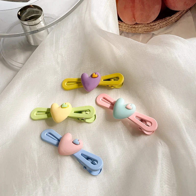 

Colorful Hairpins For Sweet Girl Hair Barrettes Pins Cute Love Heart Hair Clip For Women Accessories Gifts