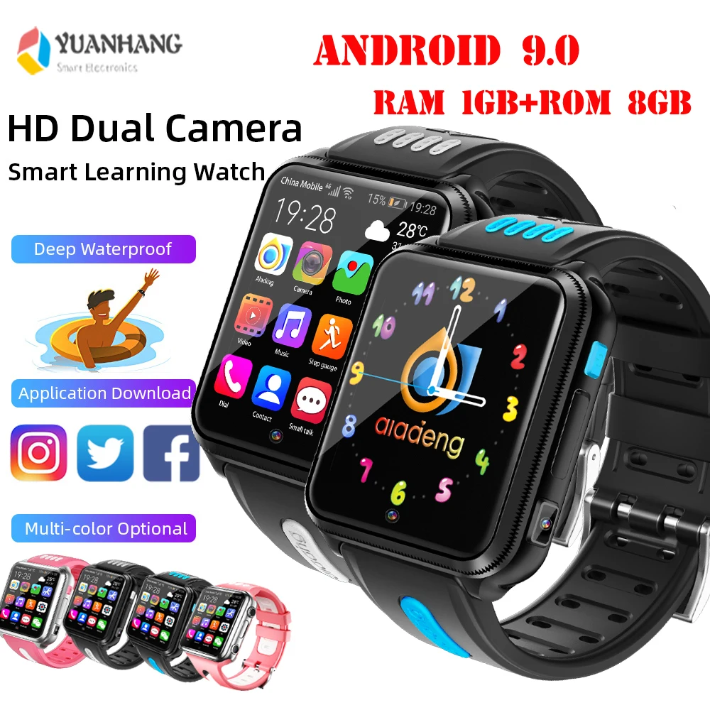 

Android 9.0 Smart 4G Remote Camera GPS WI-FI Trace Locate Kids Student Google Play Bluetooth Smartwatch Video Call Phone Watch