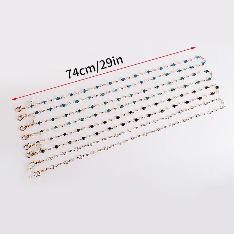 

Bohemian Women Crystal Beaded Glasses Chains Eyeglass Rope Neck Strap Sunglasses Anti-Lose Lanyard Face Mask Holder