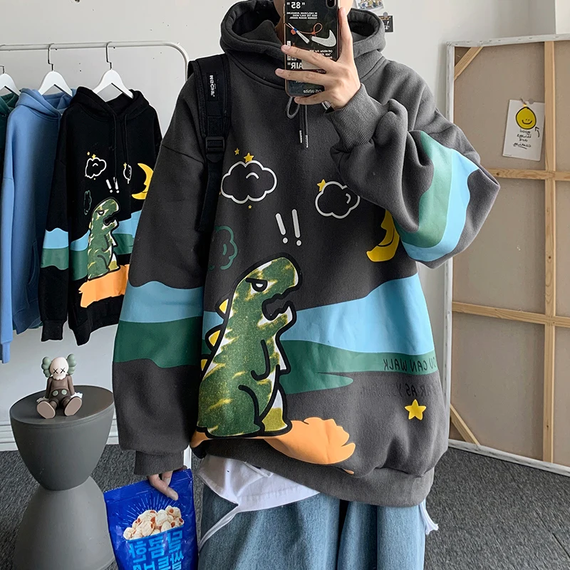 Новинка Осень 2020 Повседневная Свободная мужская толстовка с граффити