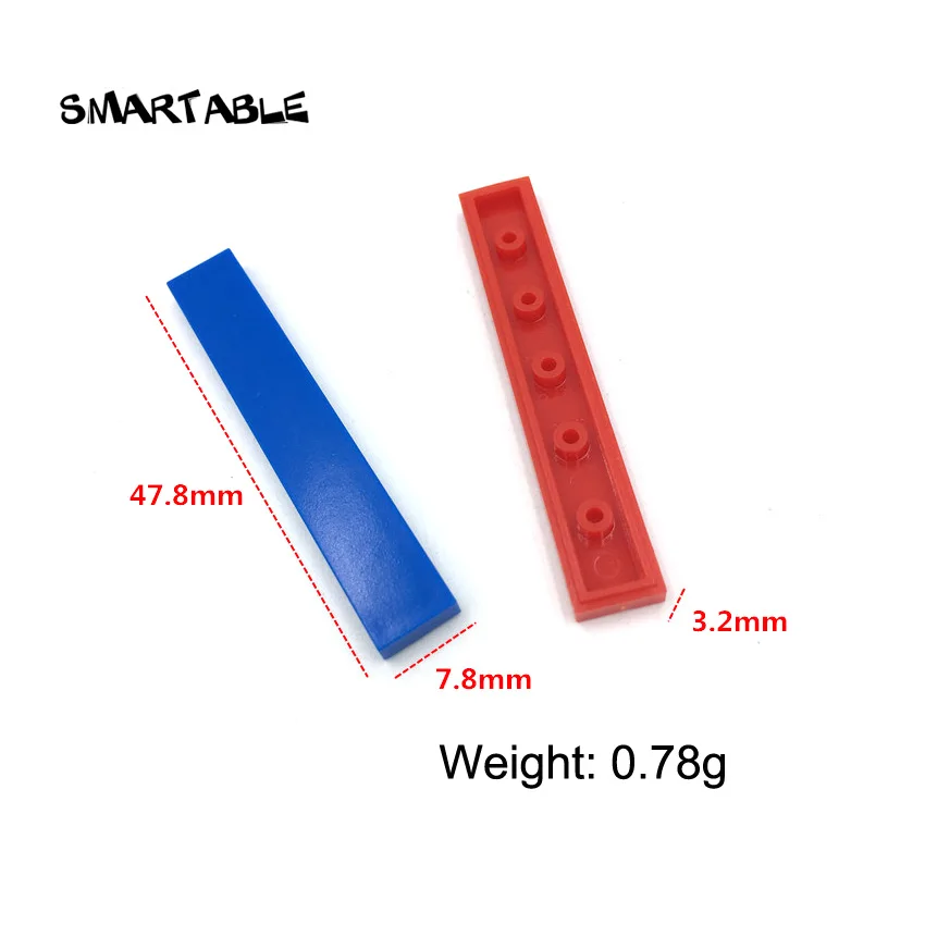 Smartable Tile 1x6 с пазом плоские шпильки строительные блоки детали креативные игрушки