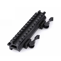 tactical qd 13 slots airsoft long quick detachable double rail picatinny 45 degree side guide rail bracket hunting accessories