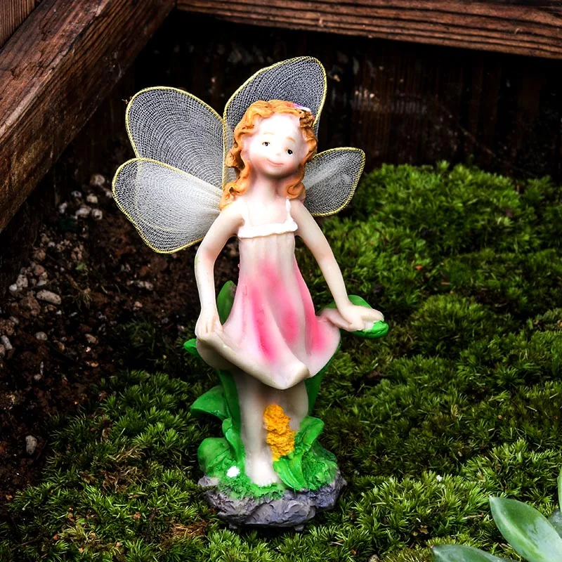 

Ankoow 4Pcs Flower Angels Fairy Garden Miniatures Decorations Resin Crafts Micro Landscapes DIY Dollhouse Bonsai Figurine Gifts