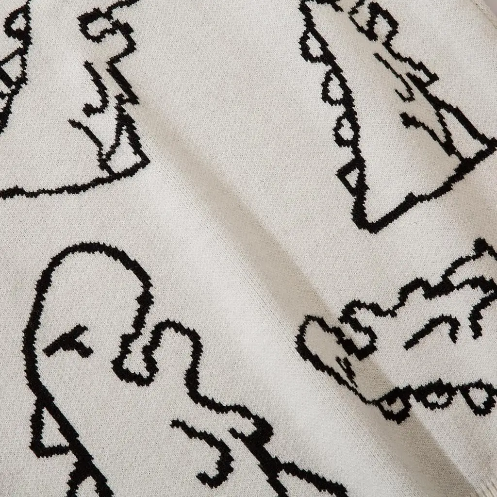 Трикотажный жилет в стиле Харадзюку мужские топы с рисунком динозавра и граффити