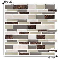 easyking brown strip wall sticker 3d effect imitation stone pattern waterproof sticker peel and stick wall tile easy to install