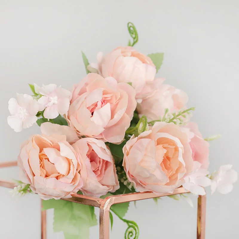 1 букет пион из шёлка цветок искусственные растения для рабочего стола сделай сам