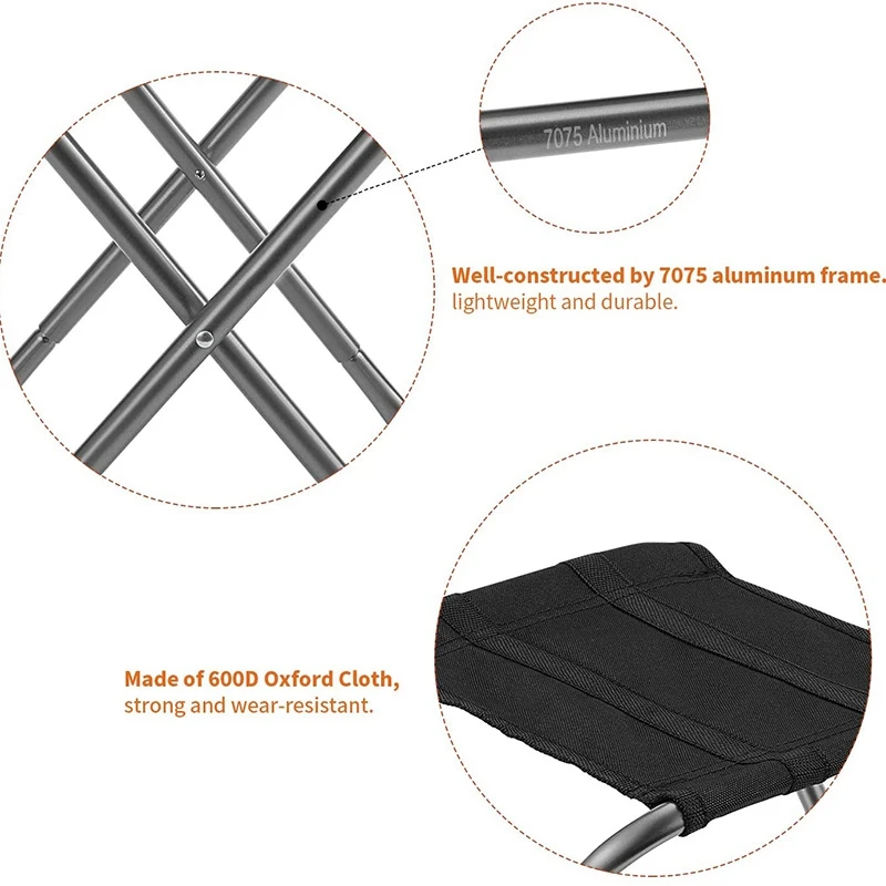 

Folding Fishing Chair Lightweight Picnic Camping Chair Foldable Aluminium Outdoor Easy to Carry