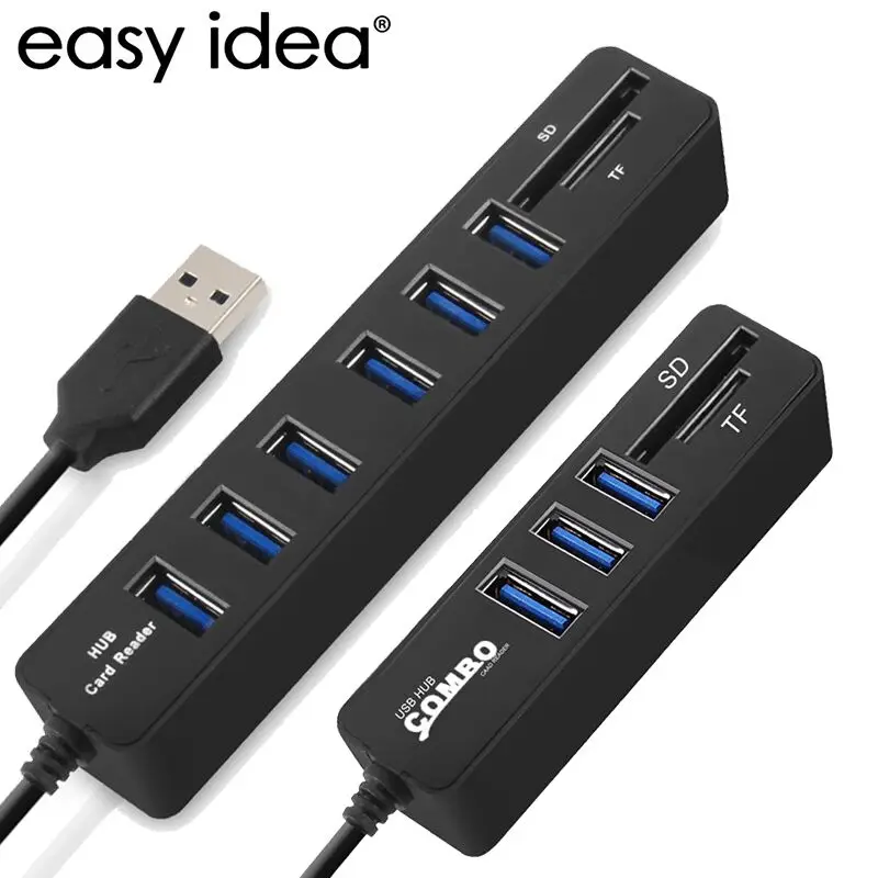 

USB Hub 3/6 Port Expander Adapter USB 3.0 Hub Multi USB Splitter 2.0 Hab 3 Hub 3.0 Multiple USB3.0 USB-Hub Card Reader For PC