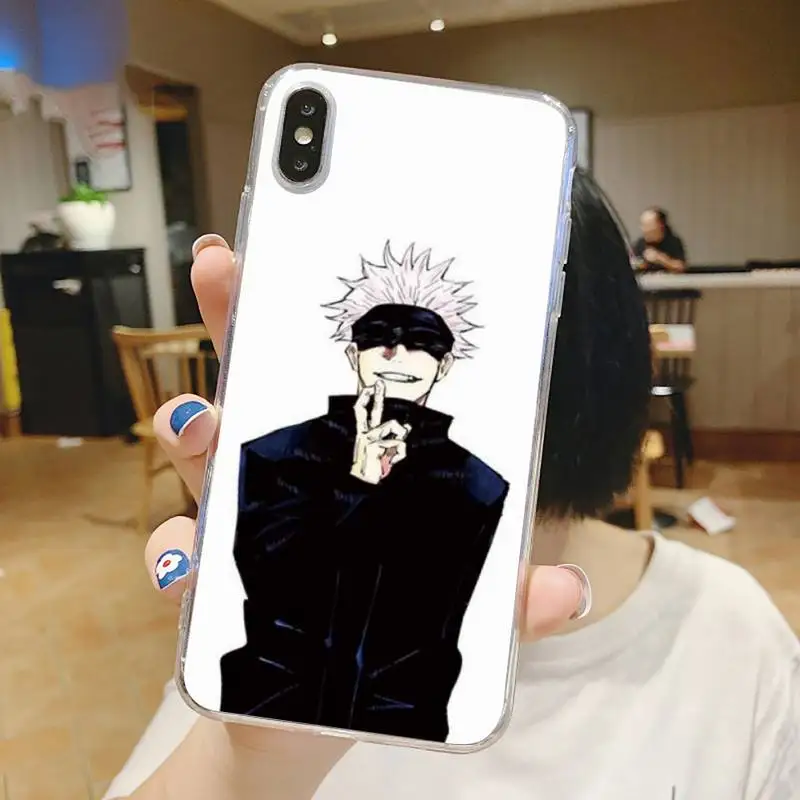 

Jujutsu Kaisen Anime Gojo Satoru Phone Case Transparent soft For iphone 5 6 7 8 11 12 s c se plus mini x xs xr pro max shell
