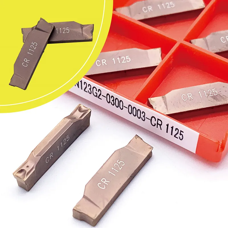 50pcs N123G2 0300 0003 CR 1125 TF4225 grooving carbide inserts N123G2 lathe cutter turning tool Parting and grooving tool