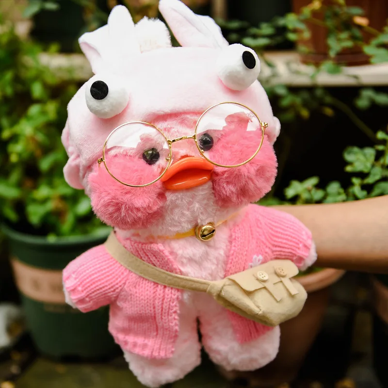 

LaLafanfan coffee yellow duck plush toy creative stuffed duck soft doll animal dolls baby toys birthday gift for girl