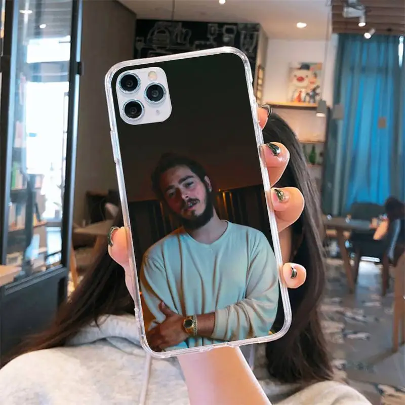 

American singer post malone Phone Case Transparent for iPhone 6 7 8 11 12 s mini pro X XS XR MAX Plus