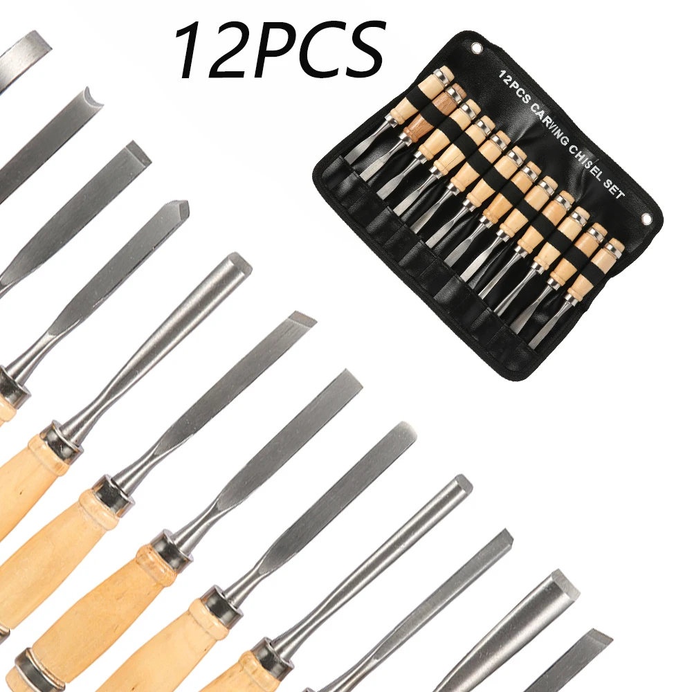 

12 шт. набор для резьбы по дереву профессиональный нож-долото ручной инструмент профессиональные инструменты для деревообработки базовые п...