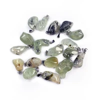 natural stone pendant irregular shaped green grape crystal charms for jewelry making diy bracelet necklace earring accessories
