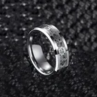 Мужское кольцо, механическое зубчатое колесо, кольцо из нержавеющей стали, скошенные края с синим углеродным волокном, инкрустация, ювелирные изделия на заказ, гравировка